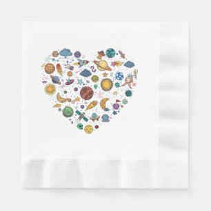 Our Solar System planet, Science Education Space k Napkin