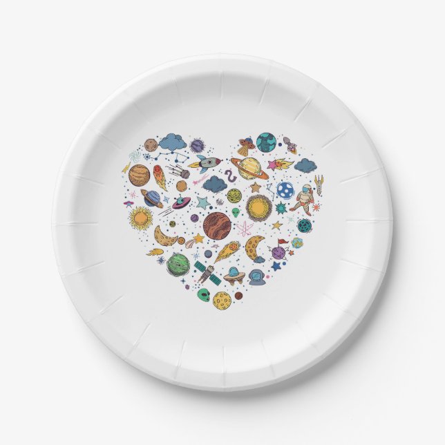Our Solar System planet, Science Education Space k Paper Plate (Front)