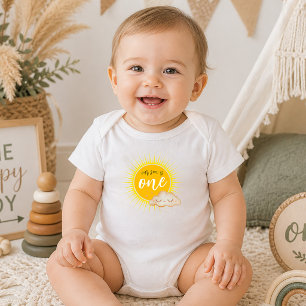 Our Son is One! First Birthday Boy  Baby Bodysuit