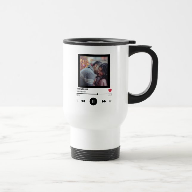 Our Song Anniversary Custom Photo Love You  Travel Mug (Right)