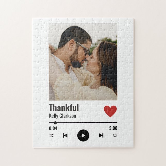 Our Song Custom Spotify Couple Music Anniversary Jigsaw Puzzle (Vertical)
