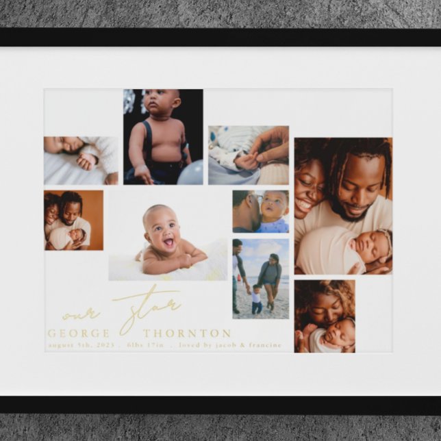 Our Star | New BaBy Birth Editable Multi GOLD Foil Prints (Creator Uploaded)