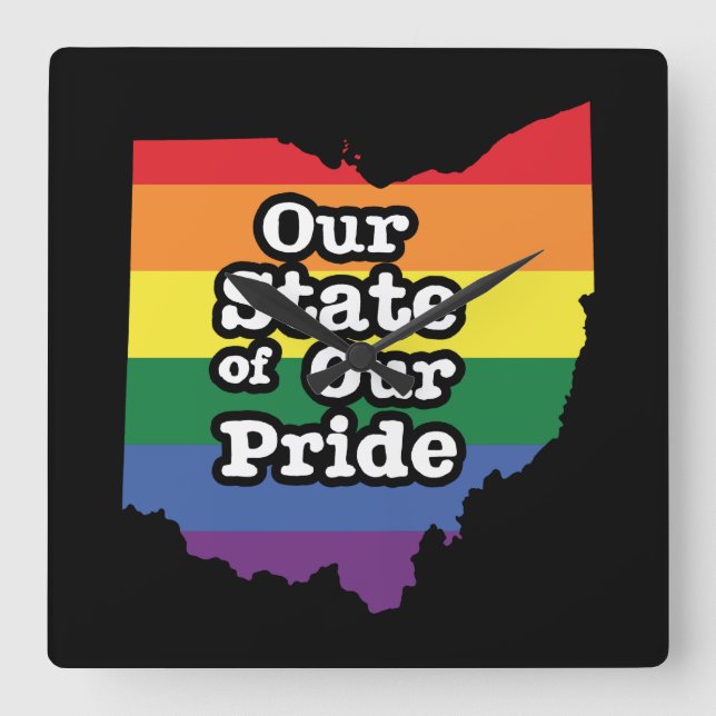 Our State of Our Pride | Ohio Square Wall Clock (Front)