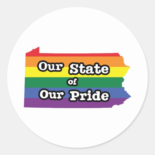 Our State of Our Pride | Pennsylvania Classic Round Sticker (Front)
