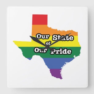 Our State of Our Pride   Texas Square Wall Clock