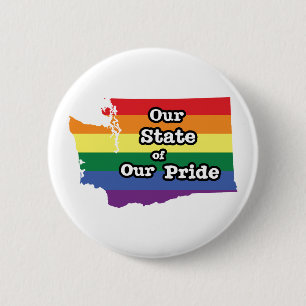 Our State of Our Pride   Washington 6 Cm Round Badge