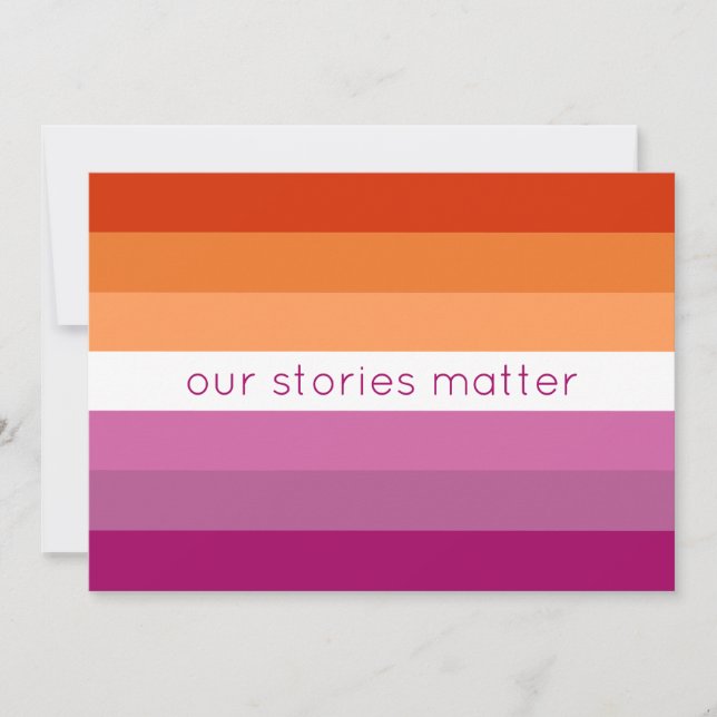 Our Stories Matter Pink Lesbian Flag Postcard (Front)