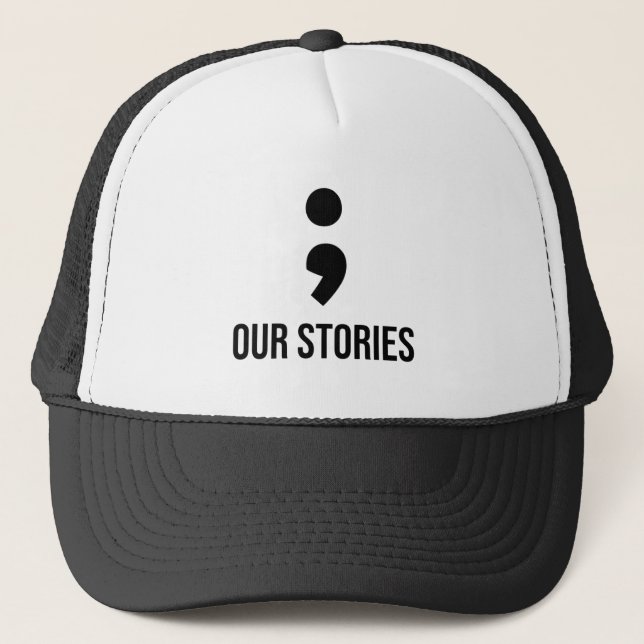 Our Stories Will Never End Couples Matching Trucker Hat (Front)