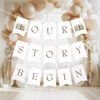 Our Story Begins, Book Themed Bridal Shower Bunting