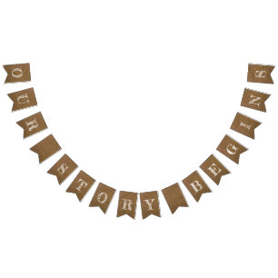 Our Story Begins Burlap Look Wedding Bunting