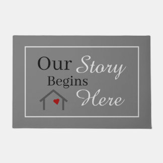 Our Story Begins Here Doormat
