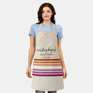Our Story Begins Sunset Lesbian Flag Apron