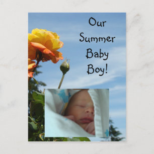 Our Summer Baby Boy Photocard postcards New Birth