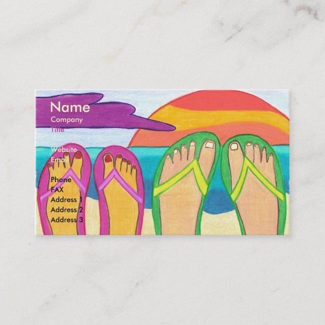 Our Summer Vacation Business Card Template (Front)