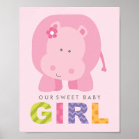 Our Sweet Baby Girl Pink Hippo Nursery