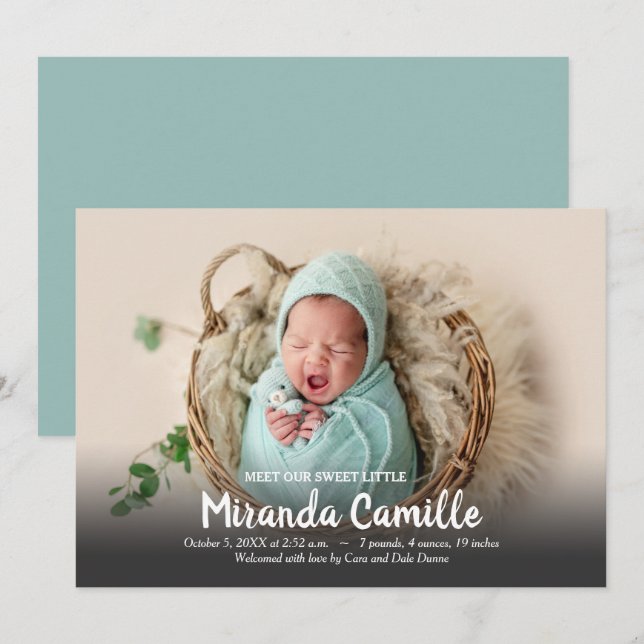 Our Sweet Baby Photo Birth Announcements (Front/Back)