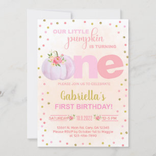 Our sweet little pumpkin 1st first birthday invite