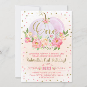 Our sweet little pumpkin 1st first birthday invite
