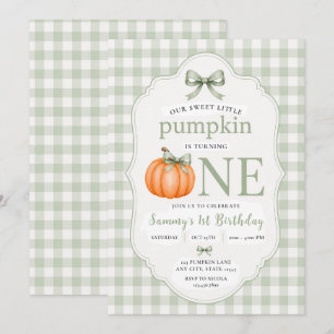 Our Sweet Little Pumpkin First Birthday Invitation