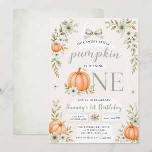 Our Sweet Little Pumpkin First Birthday Invitation