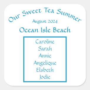 Our Sweet Tea Summer Sunshine Friends Beach Trip Square Sticker