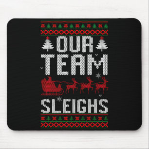 Our Team Sleighs Christmas Reindeers Santa's Long Mouse Mat
