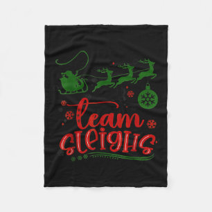 Our Team Sleighs Reindeer Santa Claus Xmas Office  Fleece Blanket