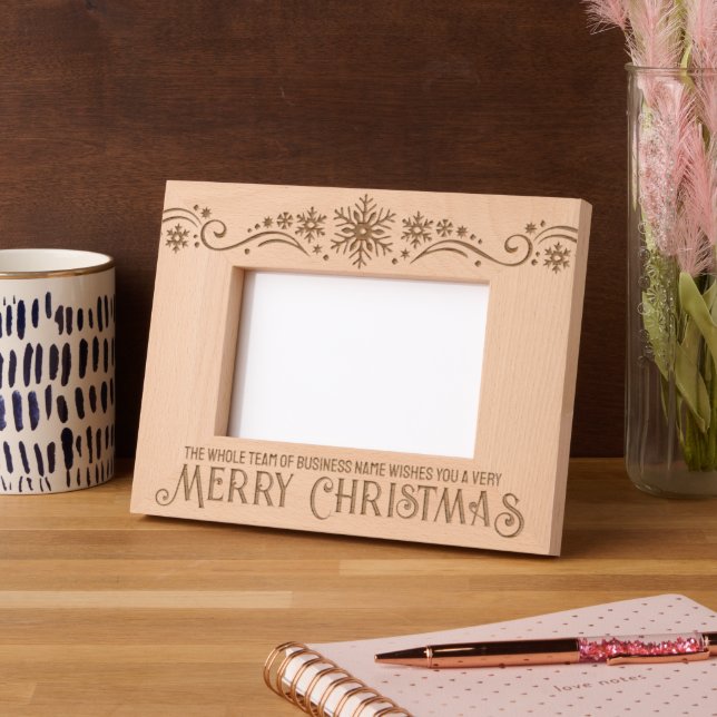     Our Team Wishes You a Merry Christmas Business Etched Frames (Left)