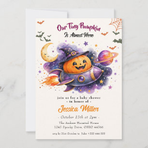 Our Tiny Pumpkin Is Almost Here Halloween Invitation
