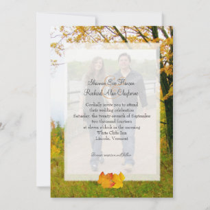 Our Tree in Fall Photo Wedding Invitation