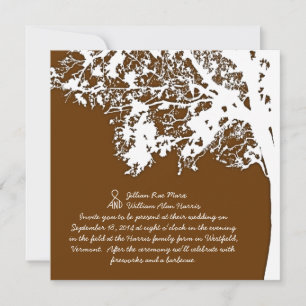 Our Tree, Rustic Country Wedding Invitation, Brown Invitation