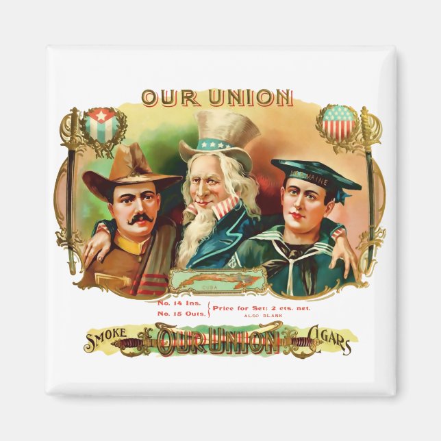 Our Union Vintage Cigar Box Label Magnet (Front)