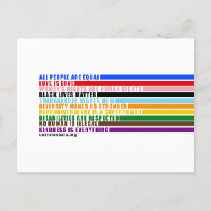 Our Values Are Postcard