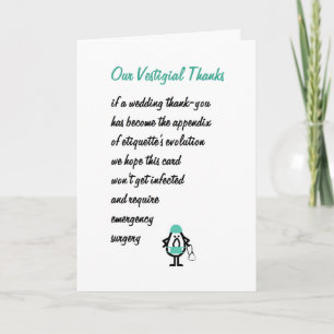 Our Vestigial Thanks - a wedding thank-you poem Thank You Card