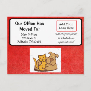 Our Veterinarian Office moved Announcement Postcard