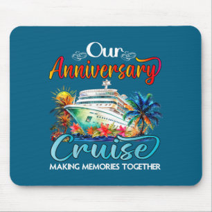 Our wedding anniversary cruise husband wife couple mouse mat