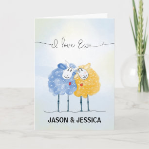 Our Wedding Anniversary with Whimsical Sheep Card