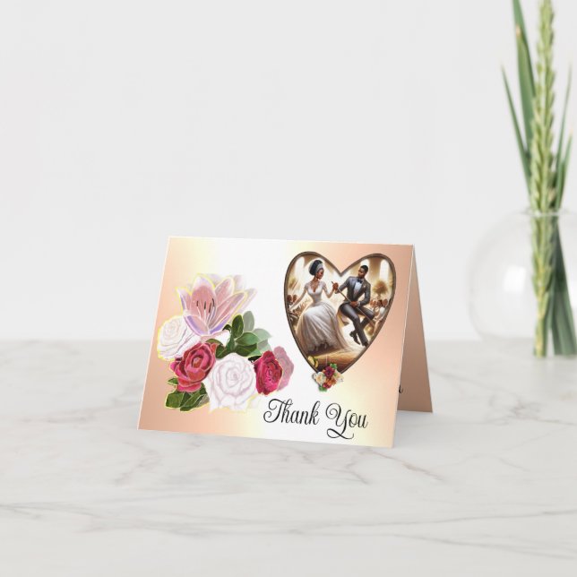 Our Wedding Day Bliss Elegant Thank You Card (Front)