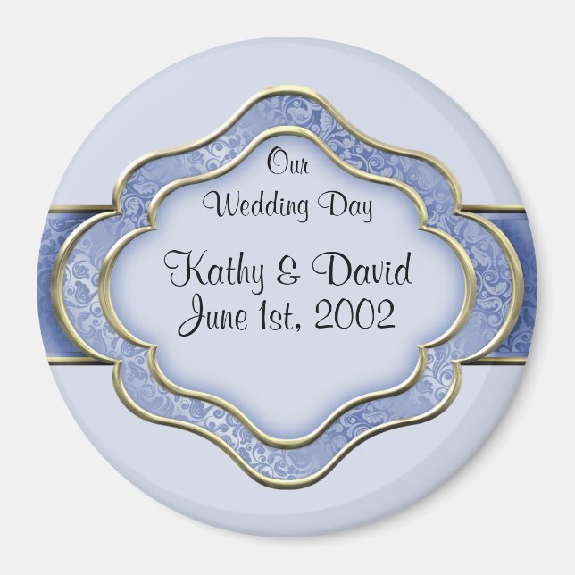 Our Wedding Day (Blue) Magnet (Front)
