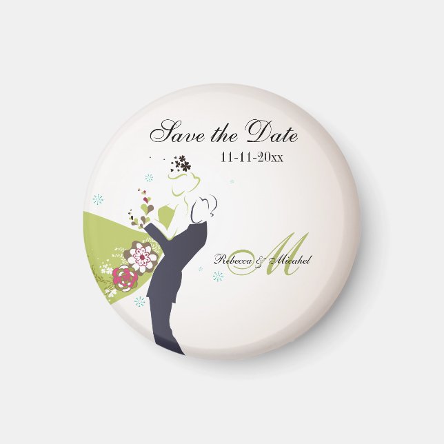 Our Wedding Day - Bride & Groom Save the Date Magnet (Front)
