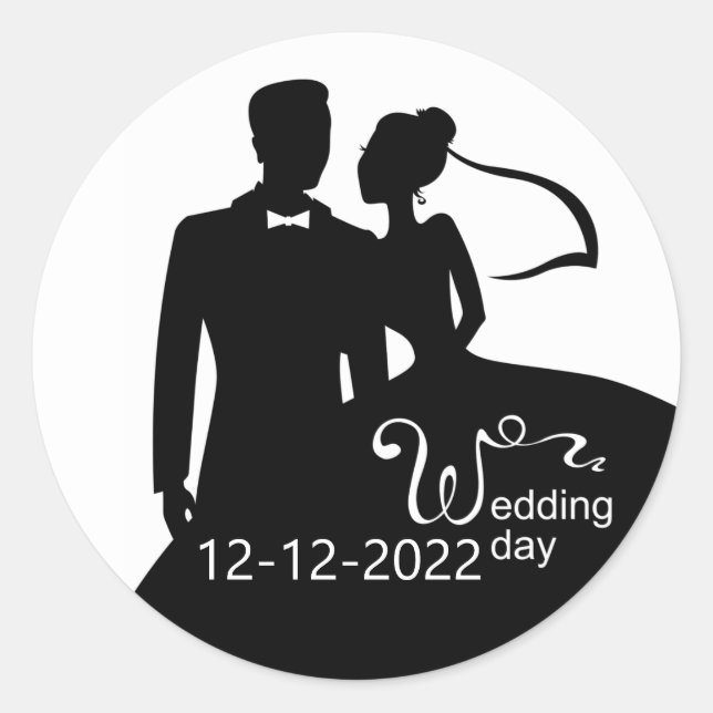 Our Wedding Day Classic Round Sticker (Front)