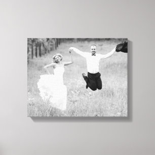 Our wedding day personalised wedding photo canvas print