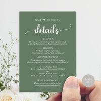 Our Wedding Details, Rustic Forest Sage Green