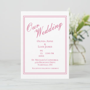 Our Wedding Dusty Rose Modern Elegant Wedding Invitation