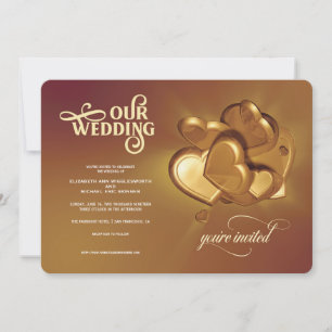 Our Wedding Gold Invitation