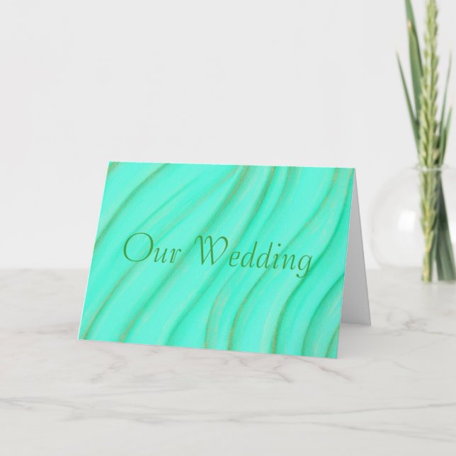 Our Wedding, Green & Gold Blends Invitations Cards (Front)