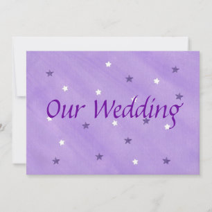 Our Wedding Invitations, Purple and White Stars Invitation