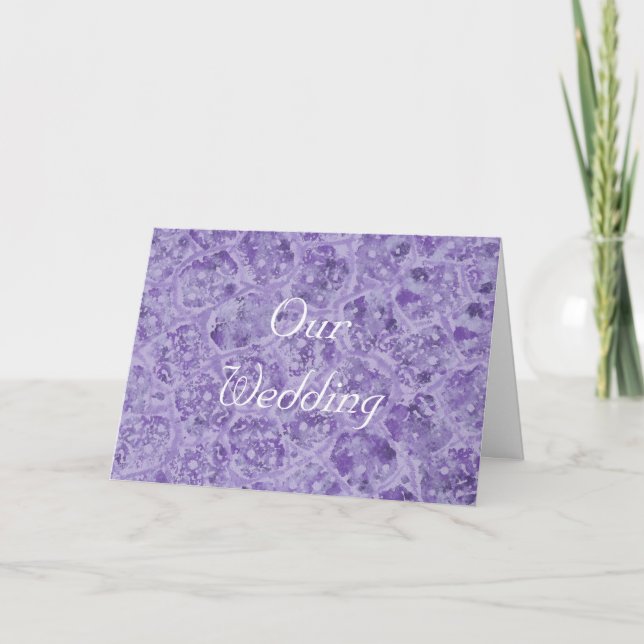 Our Wedding Invitations, purple sponge print Invitation (Front)
