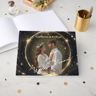 Our Wedding Memories – Elegant Black and Gold Cust Guest Book