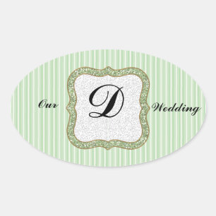 OUR WEDDING MONOGRAMMED ENVELOPE SEAL STICKERS